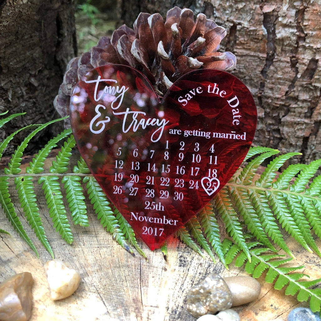 Acrylic Heart Save the Date