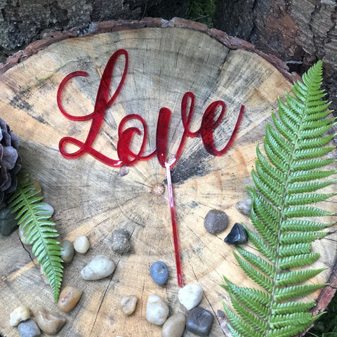 Acrylic Love Cake Topper