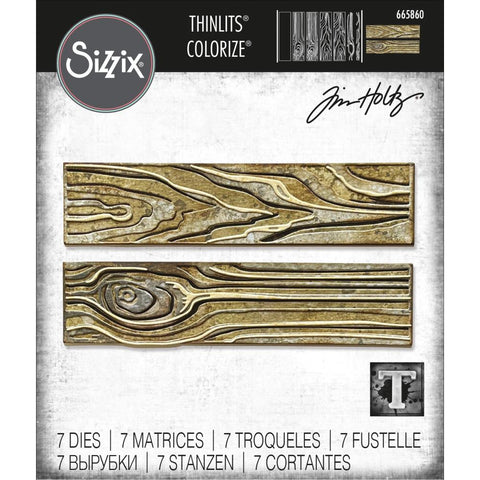 Tim Holtz Sizzix Thinlits Colorize - Woodgrain