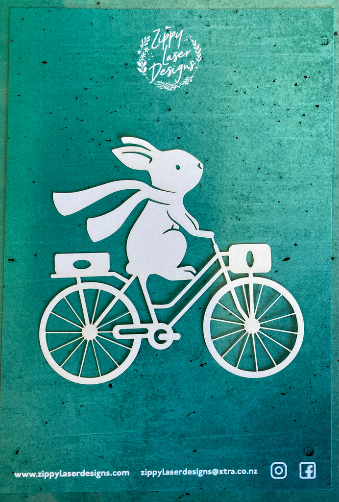 Bunny on Bike with Scarf