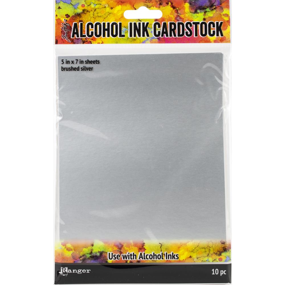 Tim Holtz - Alcohol Ink Cardstock - Brushed Silver