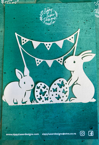 Bunnies with Bunting & Eggs
