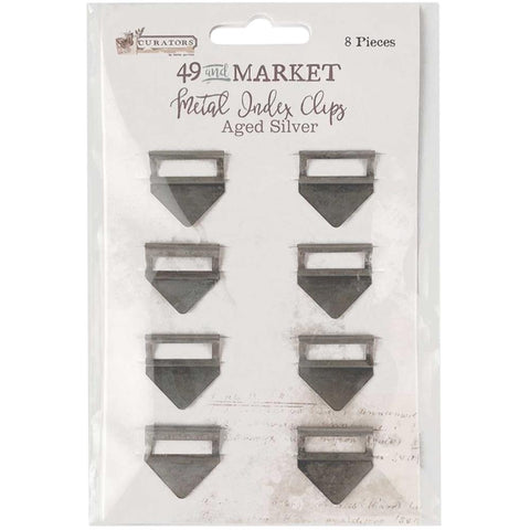 49 and Market  -Curators Metal Index Clips - Aged Silver
